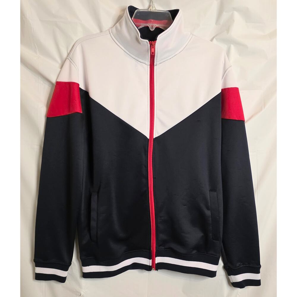 Screenshot RN# 139360 Color Block Track Jacket Blue Red White Men's Size Large